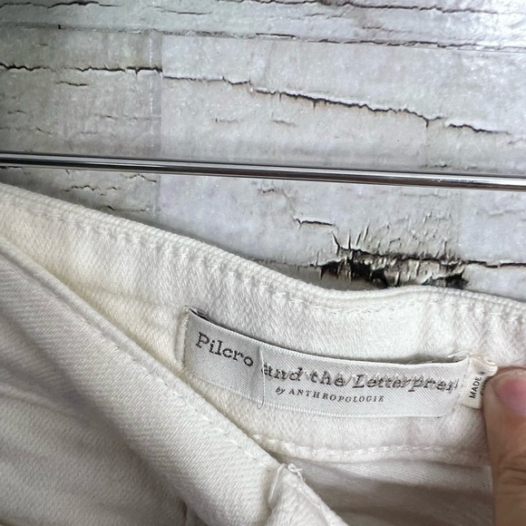 Anthropologie white pilcro and the letterpress white shorts denim jean size 28 - Picture 2 of 4